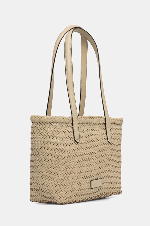 Karl Lagerfeld tote Γυναικεία από δέρμα K/SIGNATURE B2W30206 μπεζ SS26