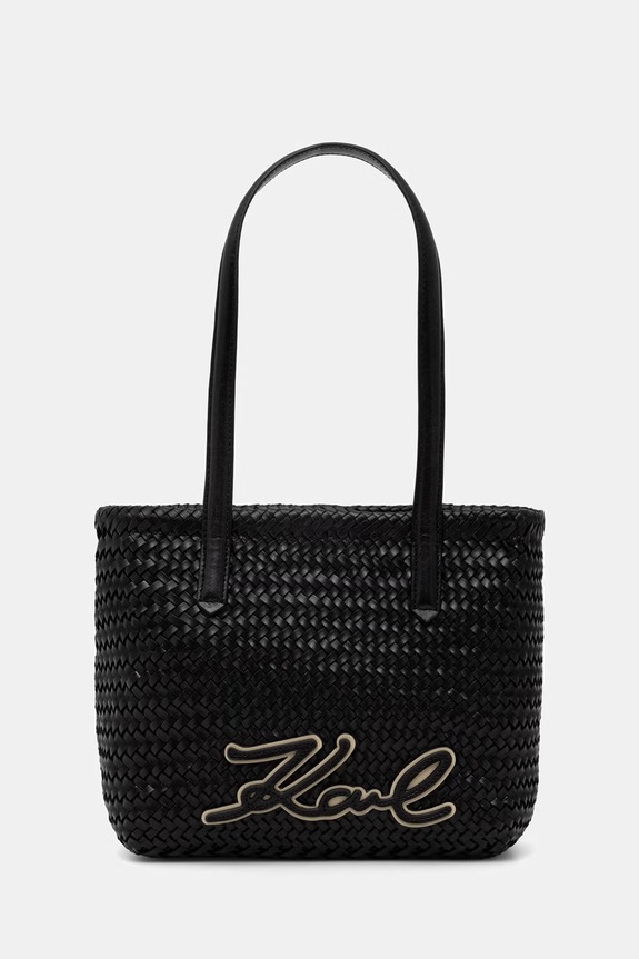 Karl Lagerfeld Tote γυναικεία δερμάτινη K/SIGNATURE μαύρο B2W30206