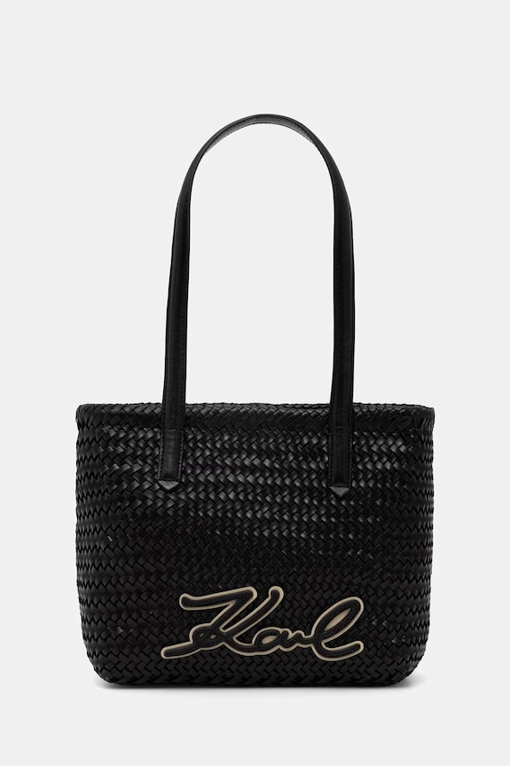Karl Lagerfeld Tote γυναικεία δερμάτινη K/SIGNATURE μαύρο B2W30206