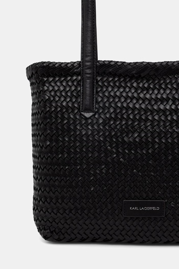 Αξεσουάρ Karl Lagerfeld Tote γυναικεία δερμάτινη K/SIGNATURE B2W30206 μαύρο