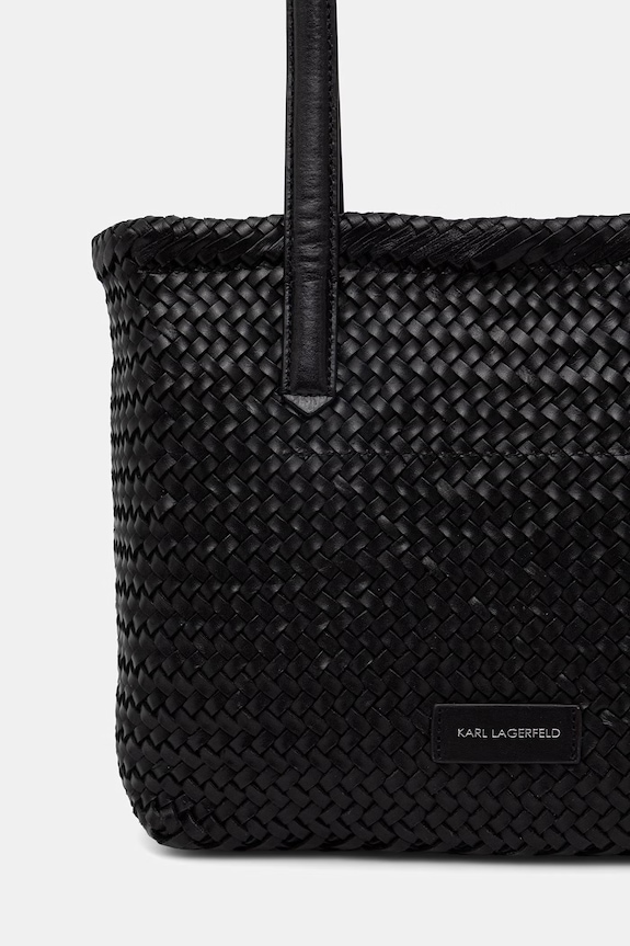 Αξεσουάρ Karl Lagerfeld Tote γυναικεία δερμάτινη K/SIGNATURE B2W30206 μαύρο