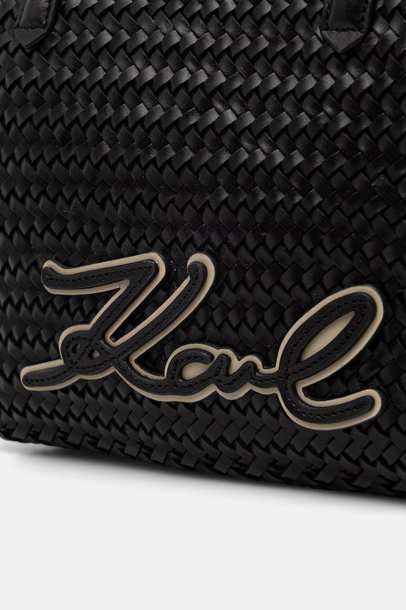 Karl Lagerfeld Tote γυναικεία δερμάτινη K/SIGNATURE μαύρο B2W30206