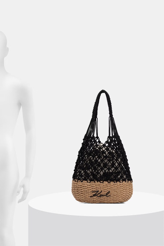 Karl Lagerfeld torebka worek damska pleciona K/SIGNATURE B2W46071