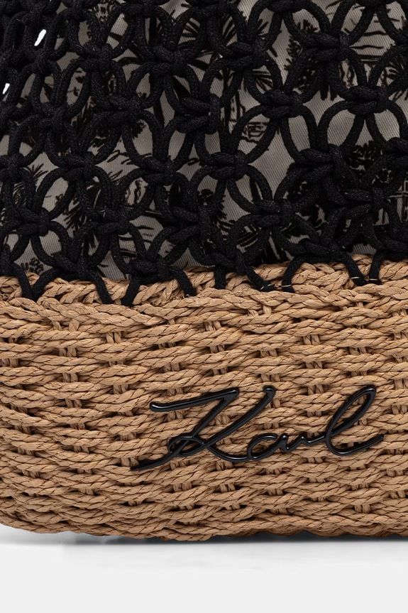 Karl Lagerfeld torebka worek damska pleciona K/SIGNATURE czarny B2W46071