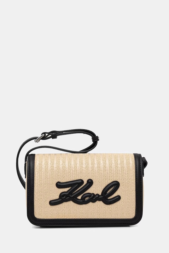 Karl Lagerfeld női fonott keresztpántos táska K/SIGNATURE bézs B2W30089