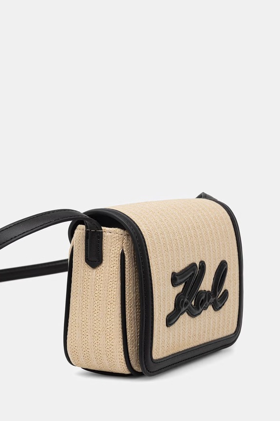 Karl Lagerfeld női fonott keresztpántos táska K/SIGNATURE B2W30089 bézs SS26
