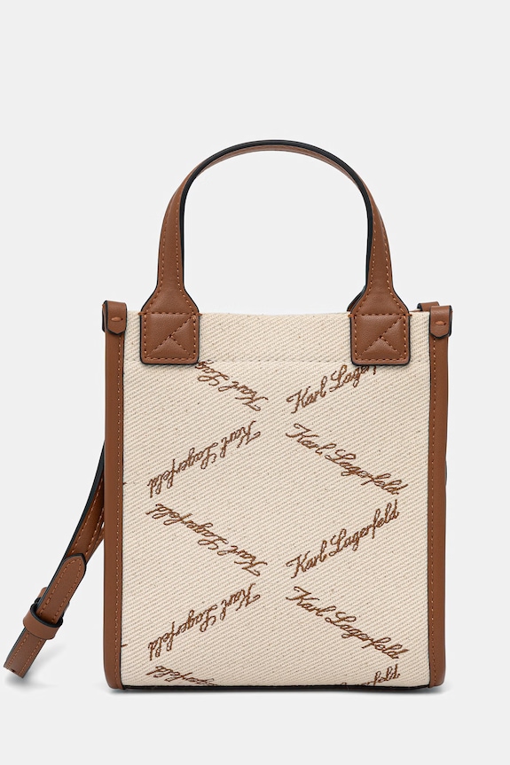 Karl Lagerfeld geantă crossbody pentru femei, din bumbac K/VILLE maro B2W30278