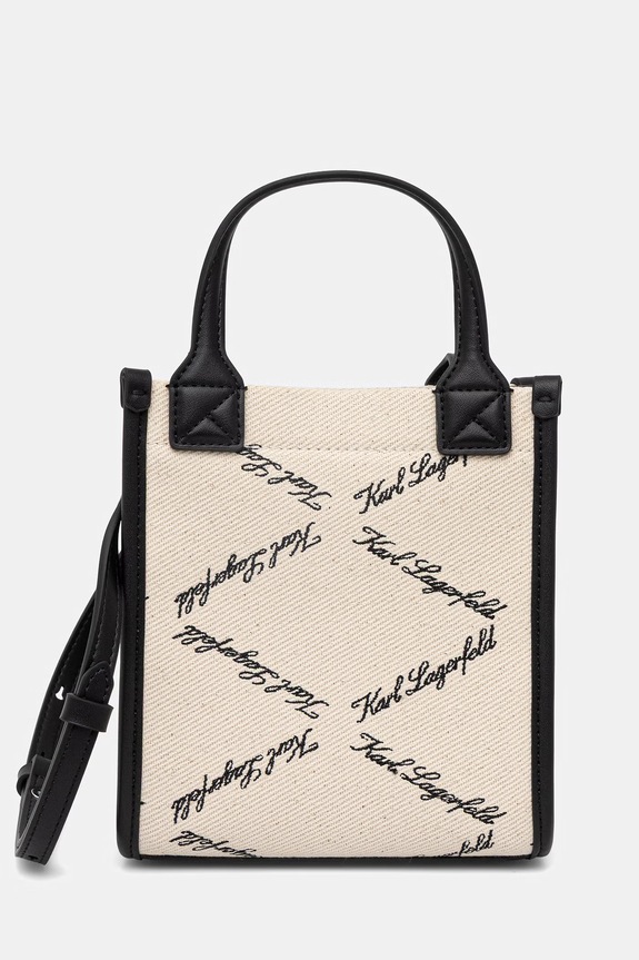 Karl Lagerfeld geantă crossbody pentru femei, din bumbac K/VILLE negru B2W30278