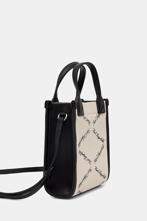Karl Lagerfeld geantă crossbody pentru femei, din bumbac K/VILLE B2W30278 negru SS26