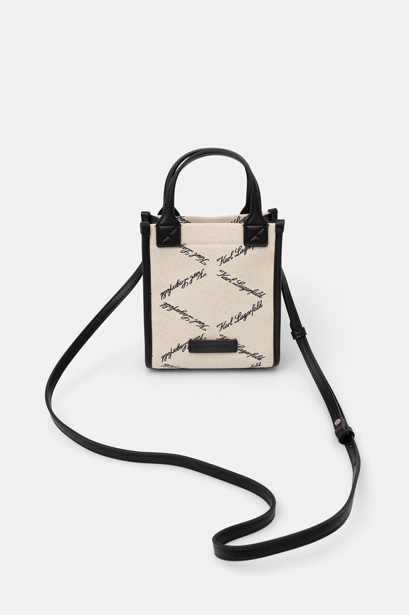 Accesorii Karl Lagerfeld geantă crossbody pentru femei, din bumbac K/VILLE B2W30278 negru