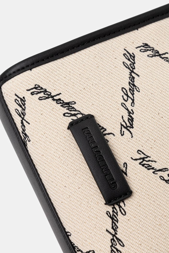 Karl Lagerfeld geantă crossbody pentru femei, din bumbac K/VILLE negru B2W30278