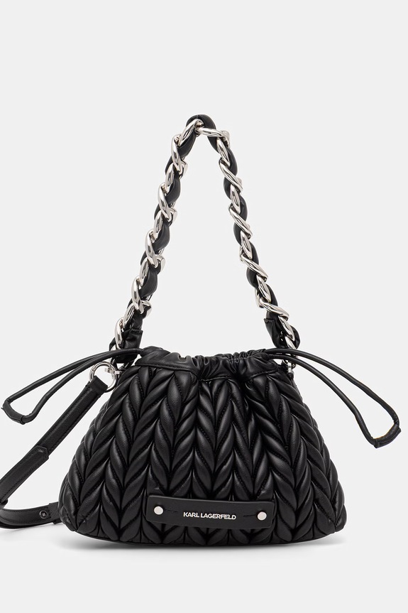 Karl Lagerfeld torebka damska z imitacji skóry K/WEAVE czarny B2W30035