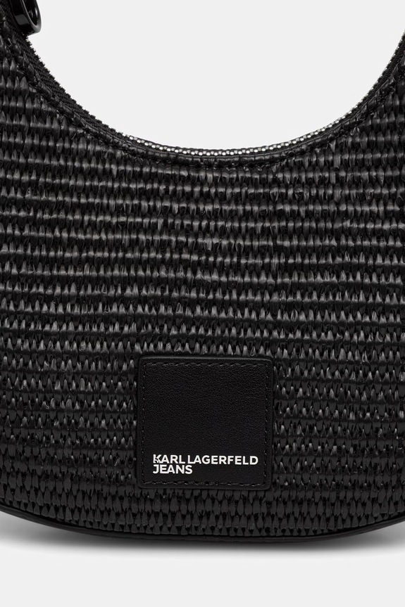 Karl Lagerfeld Jeans torebka rogal damska pleciona czarny B2W30120