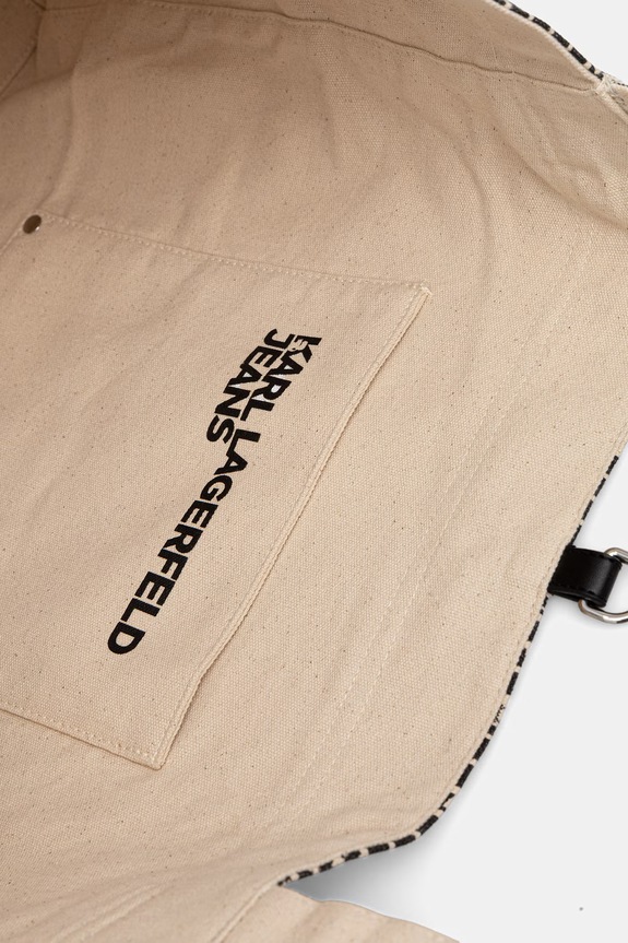Bavlnená taška Karl Lagerfeld Jeans B2W50048 béžová
