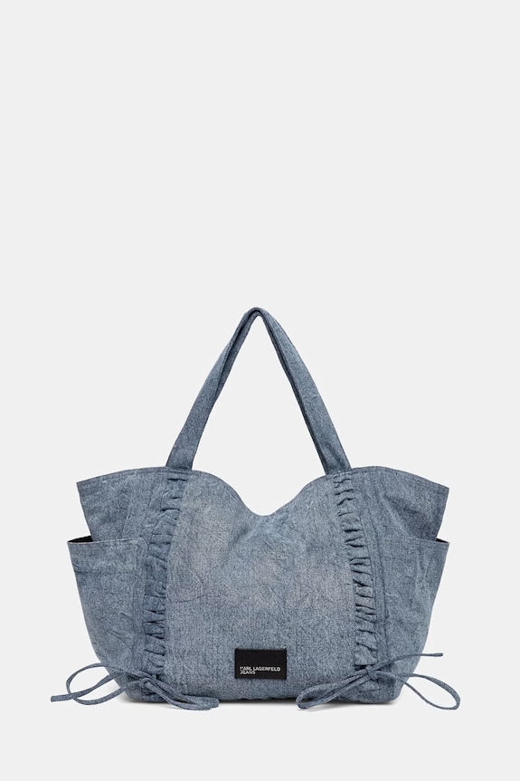 Karl Lagerfeld Jeans torebka jeansowa mieści A4 niebieski B2W50054