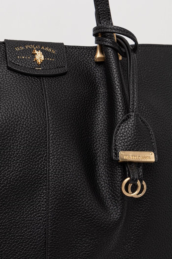 U.S. Polo Assn. nákupní taška dámská z imitace kůže ROYAL STEWART černá BEU3R9063WVP