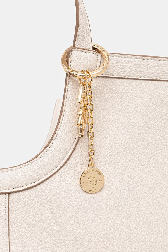 U.S. Polo Assn. Τσάντα shopper γυναικεία από απομίμηση δέρματος LAWSON μπεζ BEU8L9054WVP