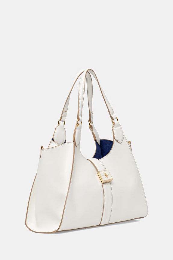 U.S. Polo Assn. geantă shopper pentru femei, cu imitație de piele MARGARET BEUMF9043WVP alb SS26