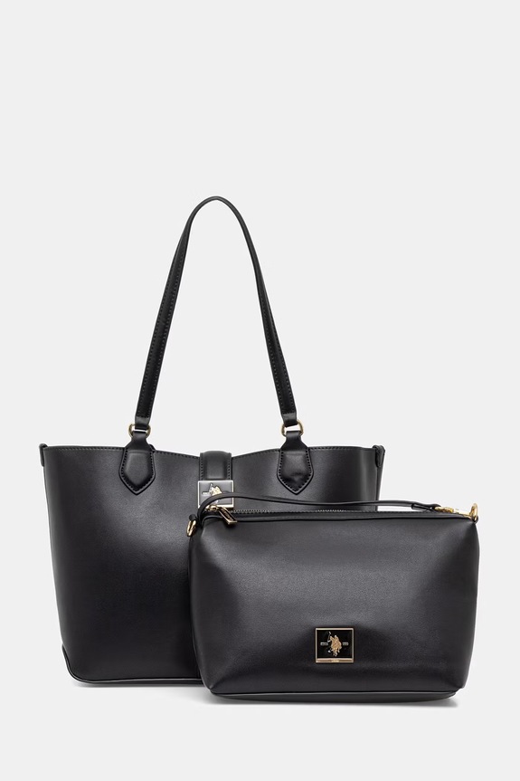 U.S. Polo Assn. kabelka typu shopper dámska z imitácie kože MARGARET čierna BEUMF9044WVP