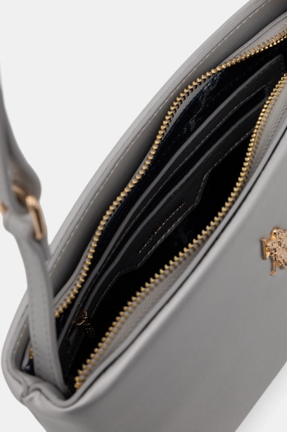 U.S. Polo Assn. Crossbody torba za žene od imitacije kože CEREMONY BEUQC6455WVP srebrna
