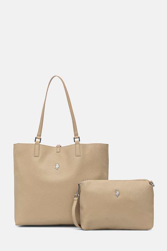 U.S. Polo Assn. torebka dwustronna ROGERSVILLE wzorzyste beżowy BEURR9097WVP