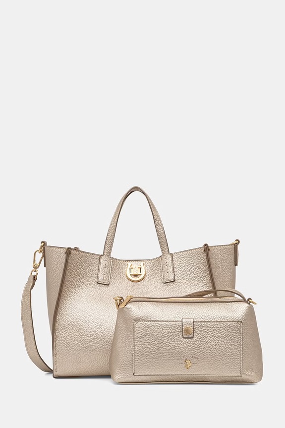 Torba U.S. Polo Assn. MIDDLETON bez uzorka zlatna BIU0M8869WVP