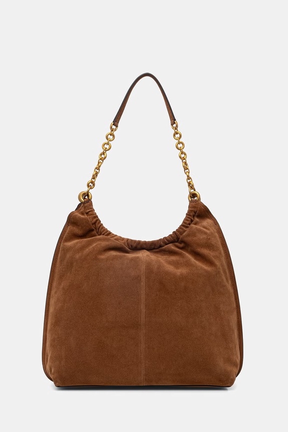 Αξεσουάρ MICHAEL Michael Kors shopper γυναικεία δερμάτινη 30S6A15L7S καφέ
