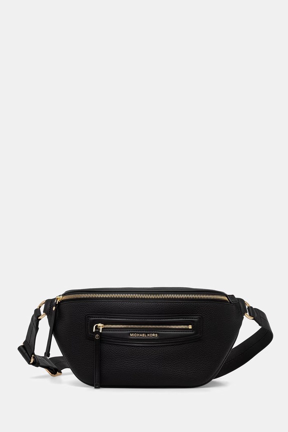 MICHAEL Michael Kors τσαντάκι μέσης γυναικείο δερμάτινο μαύρο 30S6GTVM2L