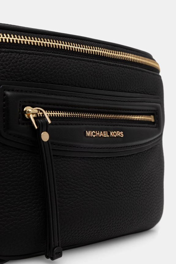 MICHAEL Michael Kors τσαντάκι μέσης γυναικείο δερμάτινο μαύρο 30S6GTVM2L