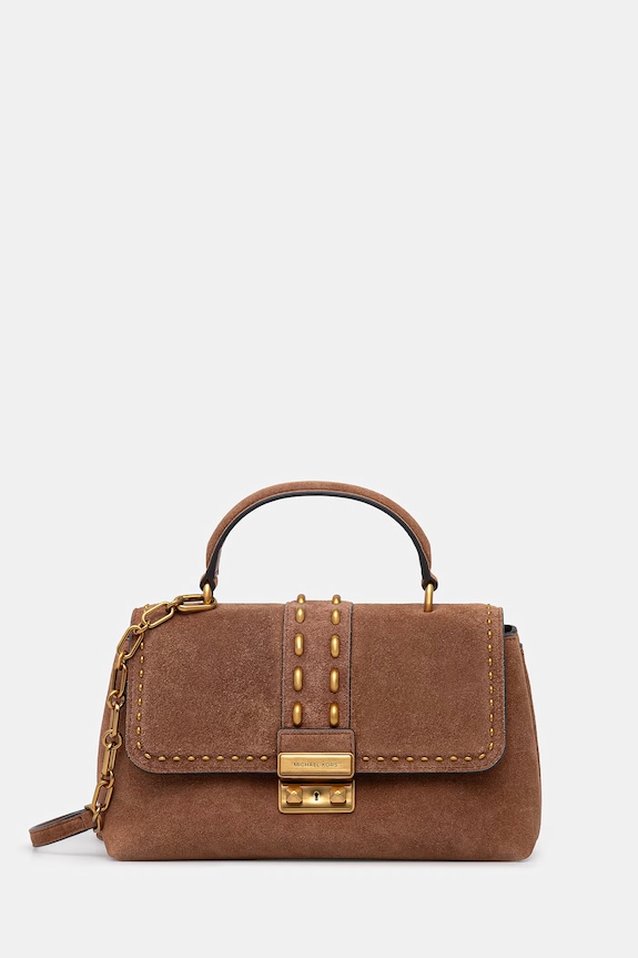 MICHAEL Michael Kors torebka zamszowa nie mieści A4 brązowy 30S6A2RS2S