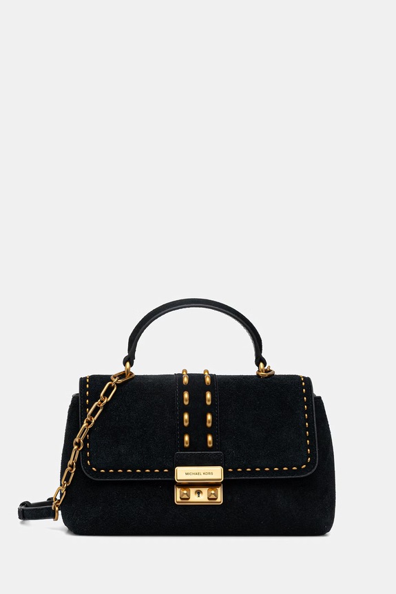MICHAEL Michael Kors torebka zamszowa nie mieści A4 czarny 30S6A2RS2S