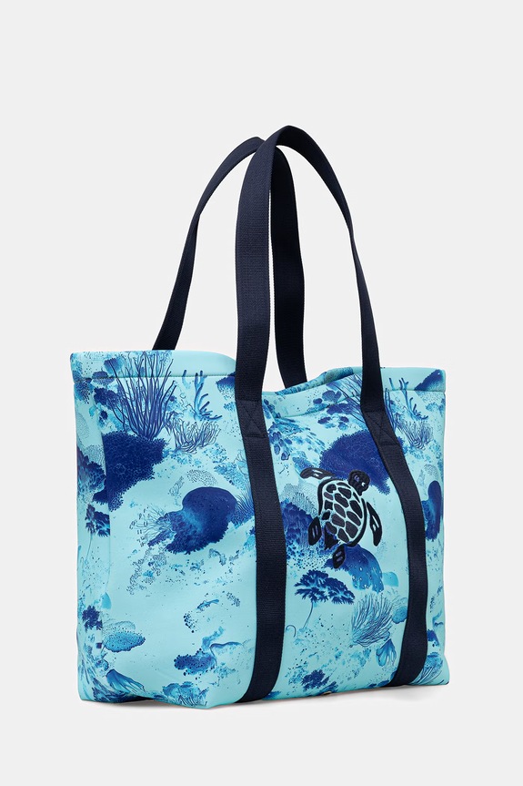 Vilebrequin Geantă shopper de damă BAGSIB BSBE0238 turcoaz SS26