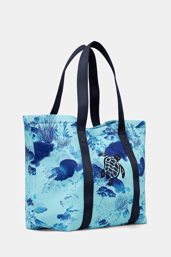Vilebrequin Geantă shopper de damă BAGSIB BSBE0238 turcoaz SS26