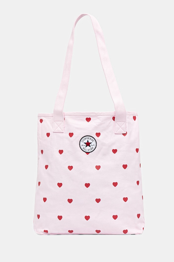 Converse torebka tote damska bawełniana x CHUCKS IN LOVE różowy MA5947