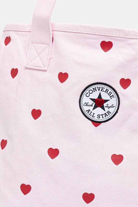 Converse torebka tote damska bawełniana x CHUCKS IN LOVE różowy MA5947
