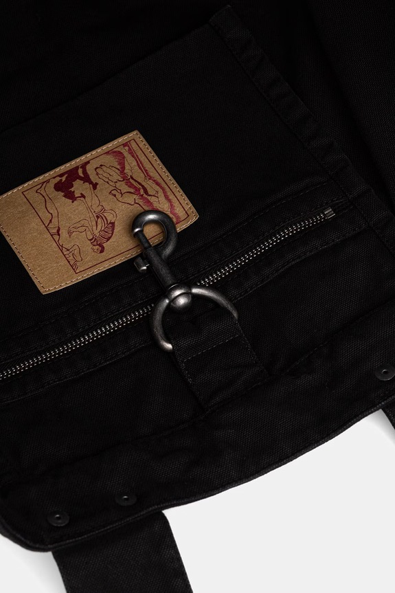 Martine Rose Bondage torebka tote damska bawełniana 1207WP22001 czarny