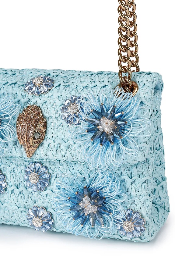Kurt Geiger London crossbody torba za žene Raffia Mini Kensington 5576883999 plava
