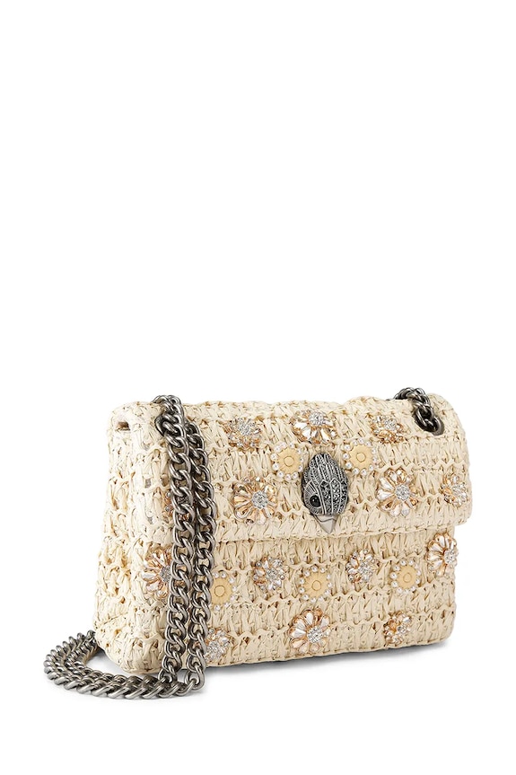 Kurt Geiger London ženska crossbody torba Raffia Mini Kensington 5576840999 zlatna SS26