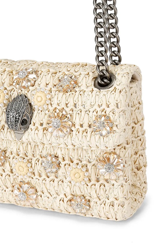 Kurt Geiger London ženska crossbody torba Raffia Mini Kensington 5576840999 zlatna