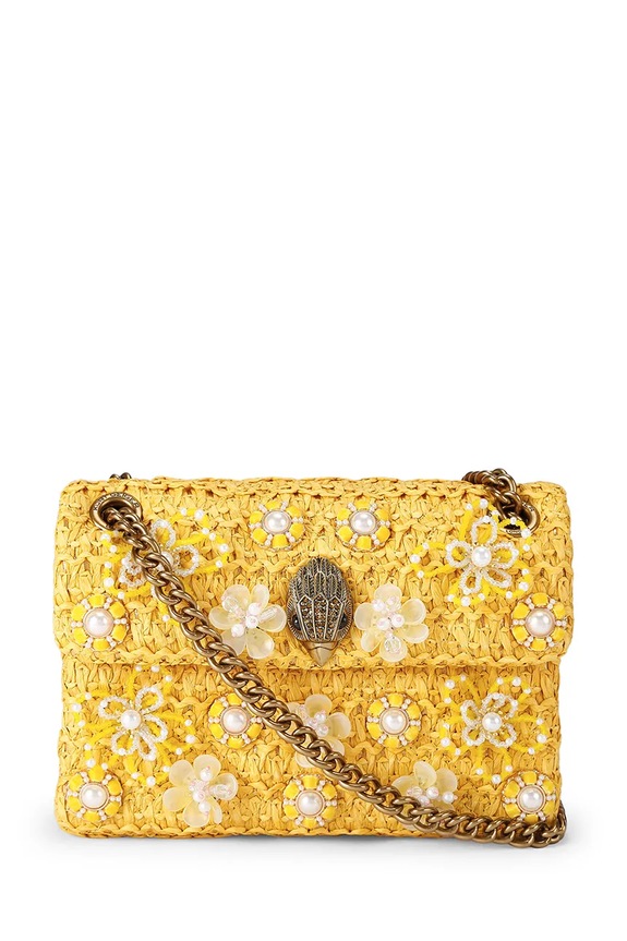 Kurt Geiger London crossbody torba za žene Raffia Mini Kensington zlatna 5576893999