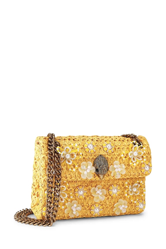Kurt Geiger London crossbody torba za žene Raffia Mini Kensington 5576893999 zlatna SS26