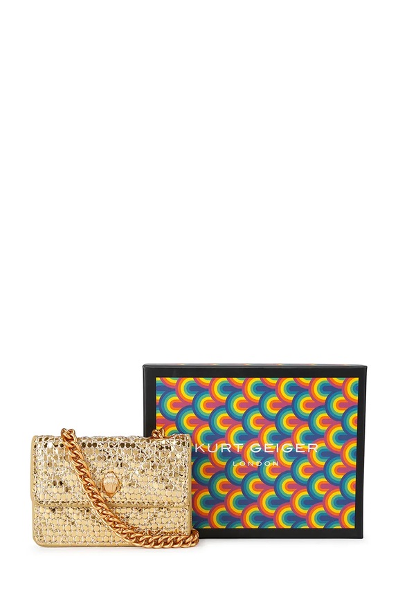 Kurt Geiger London crossbody kabelka dámska Micro Kensington 5588661999 zlatá