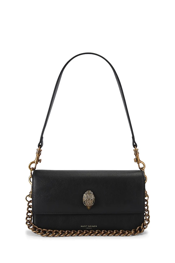 Kurt Geiger London crossbody kabelka dámska kožená Sloane Soft Shoulder Bag čierna 5578800109