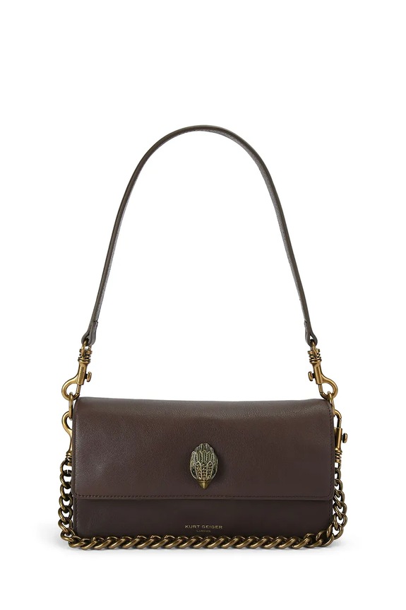 Kurt Geiger London crossbody kabelka dámska kožená Sloane Soft Shoulder Bag hnedá 5578831109