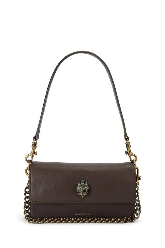 Kurt Geiger London crossbody kabelka dámska kožená Sloane Soft Shoulder Bag hnedá 5578831109