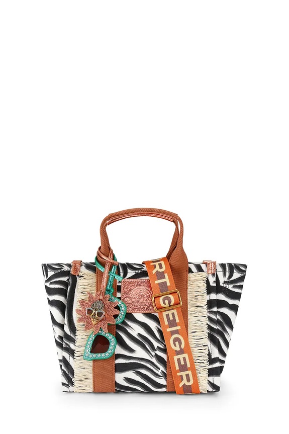 Kurt Geiger London geantă shopper pentru femei, din bumbac alb 2043801069
