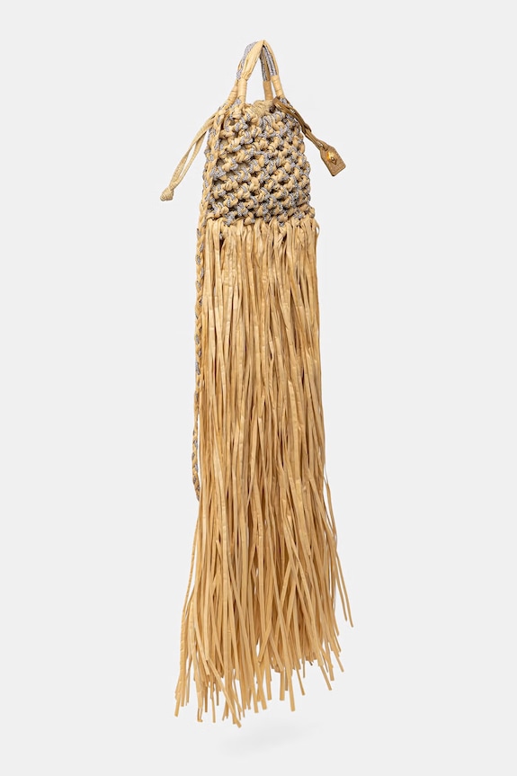 Kurt Geiger London сумочка жіноча Mini Macrame Crystal Bag 5032440999 жовтий SS26