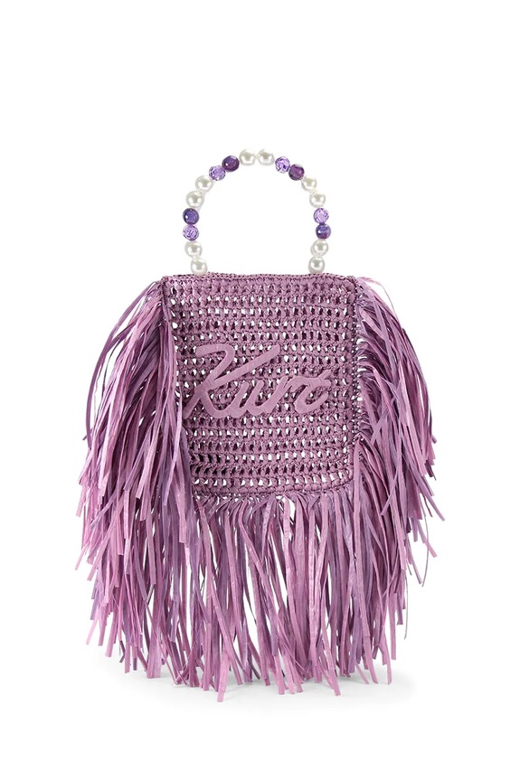 Kurt Geiger London klasična ženska torbica Kurt Mini Tote Fringe vijolična 5568895999
