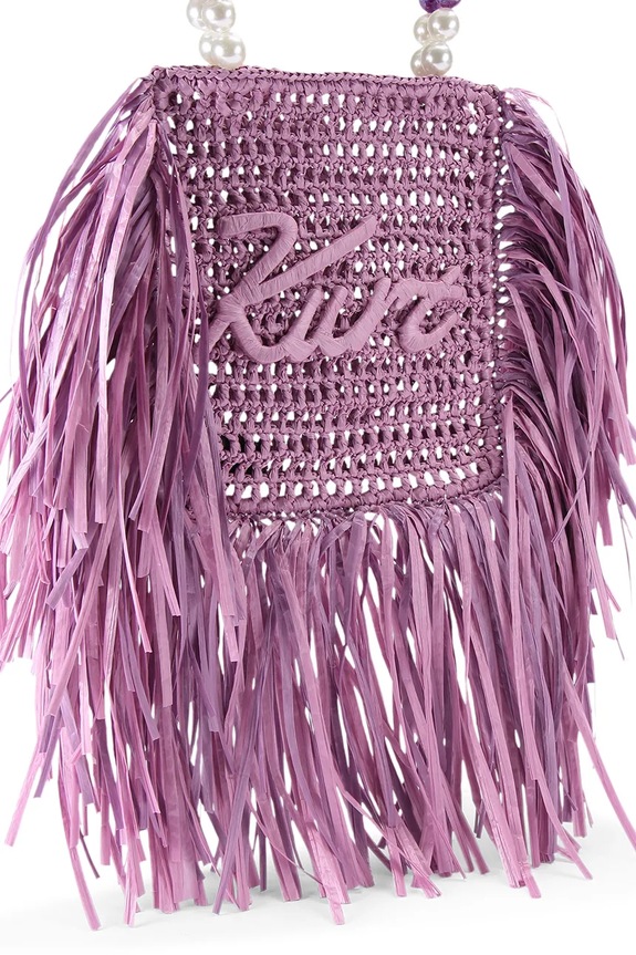 Dodatki Kurt Geiger London klasična ženska torbica Kurt Mini Tote Fringe 5568895999 vijolična