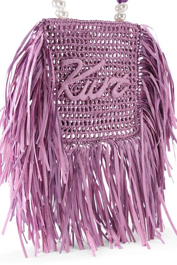 Dodatki Kurt Geiger London klasična ženska torbica Kurt Mini Tote Fringe 5568895999 vijolična